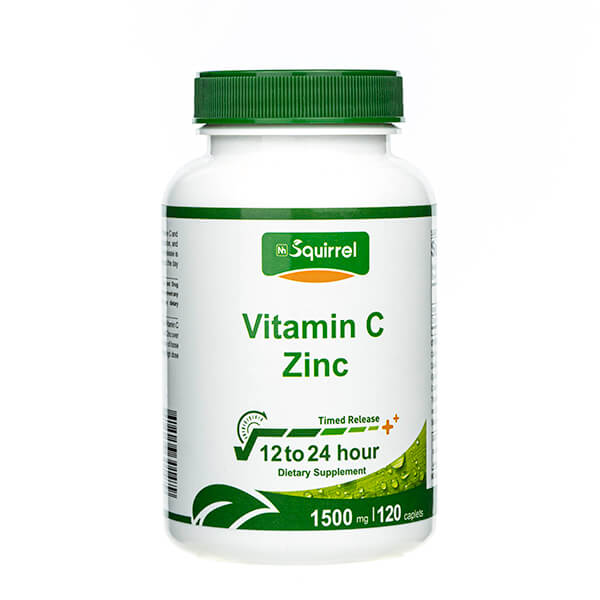 Vitamine C 1500 mg 120 comprimés et zinc 15 mg comprimés à libération prolongée