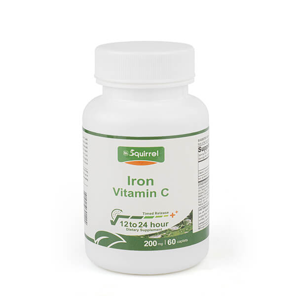 Vitamine C 200 mg avec fer 50 mg 60 comprimés Comprimés à libération prolongée